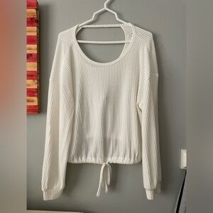 Hollister Ivory Textured Knit Top